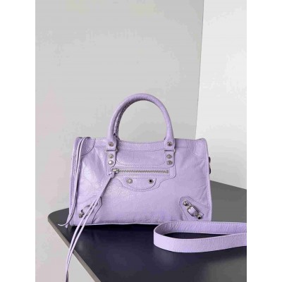 Balenciaga Le City Small Bag in Lilas Arena Lambskin