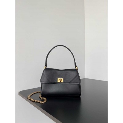 Balenciaga Rodeo Nano Bag with Chain in Black Calfskin
