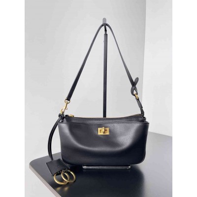 Balenciaga Rodeo Sling Pochette Bag in Black Calfskin