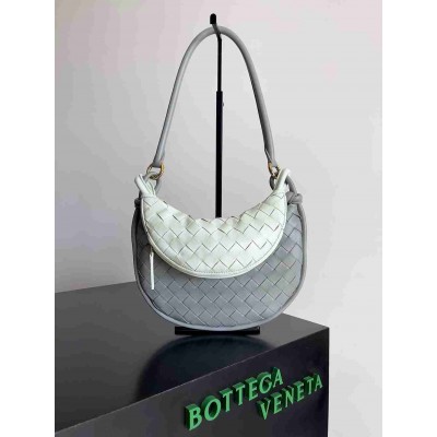 Bottega Veneta Gemelli Small Bag in Grey Glacier Intrecciato Lambskin