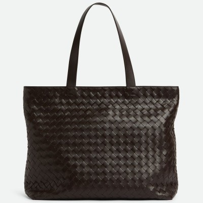 Bottega Veneta Large Zipped Tote in Fondant Intrecciato Calfskin