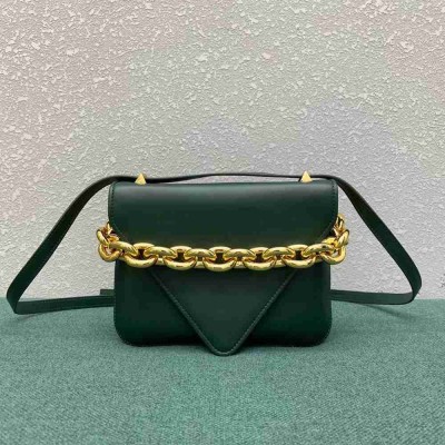 Bottega Veneta Mount Small Bag In Green Calfskin