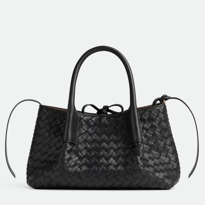 Bottega Veneta Pinacoteca Small Bag in Black Intrecciato Calfskin