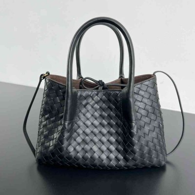 Bottega Veneta Pinacoteca Small Bag in Black Intrecciato Calfskin