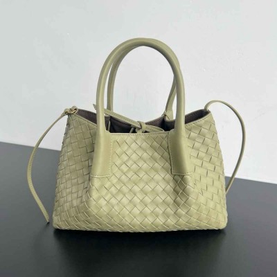 Bottega Veneta Pinacoteca Small Bag in Travertine Intrecciato Calfskin
