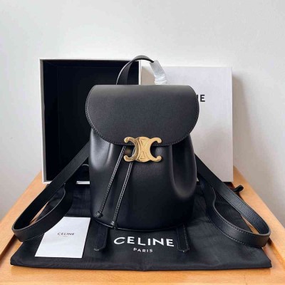 Celine Bonnie Backpack in Black Calfskin