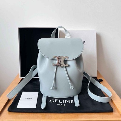 Celine Bonnie Backpack in Light Blue Calfskin