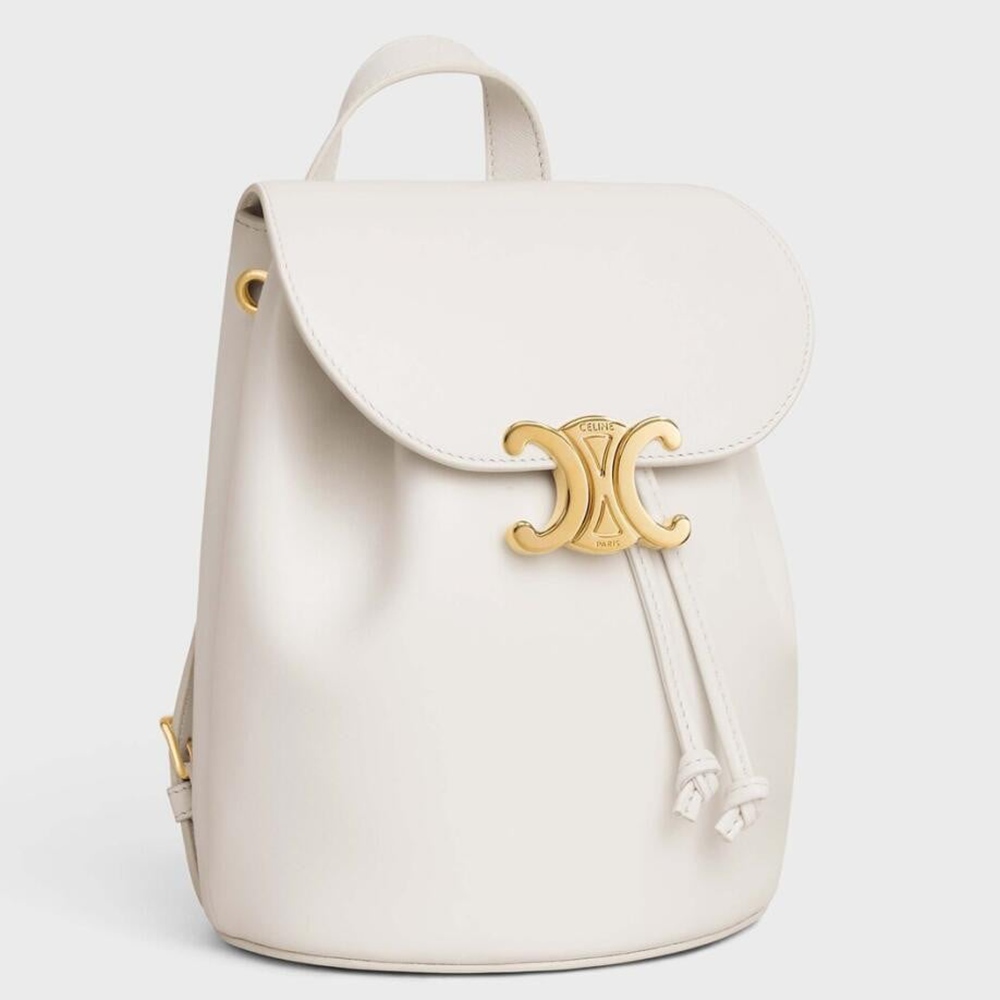 Celine Bonnie Backpack in White Calfskin