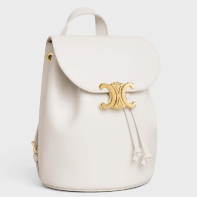 Celine Bonnie Backpack in White Calfskin