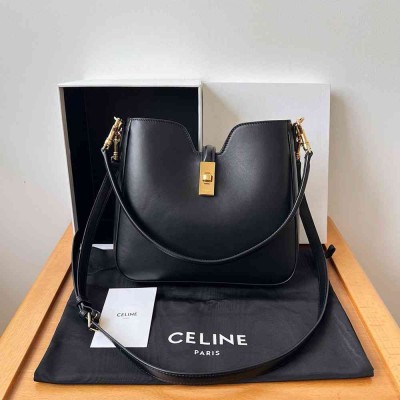 Celine Camille 16 Soft Small Bag in Black Calfskin