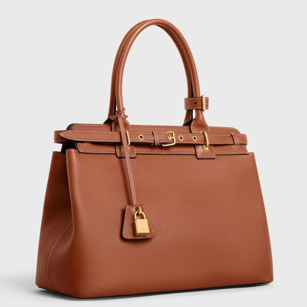 Celine Conti Bag in Brown Supple Calfskin