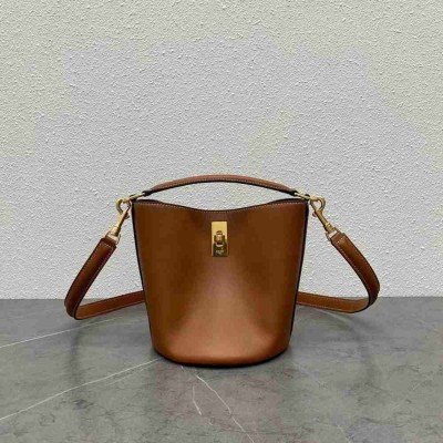 Celine Teen Bucket 16 Bag In Brown Calfskin