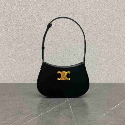 Celine Tilly Medium Bag in Black Calfskin