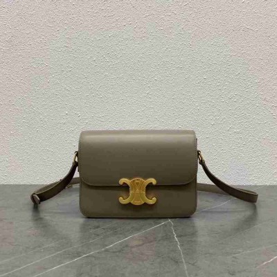 Celine Triomphe Teen Bag In Grey Leather