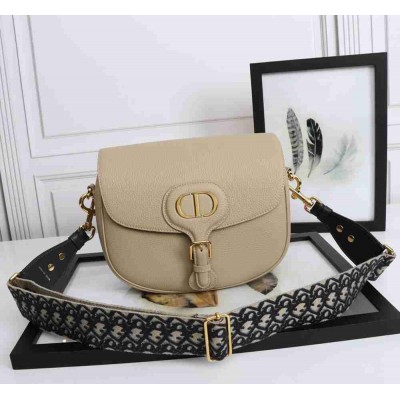 Dior Bobby Large Bag In Beige Grained Calfskin