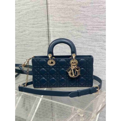 Dior Lady D-Joy Medium Bag in Navy Blue Cannage Lambskin