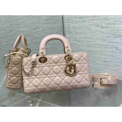 Dior Lady D-Joy Medium Bag in Powder Pink Cannage Lambskin