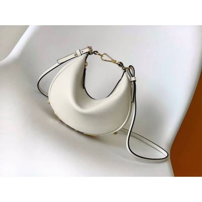Fendi Fendigraphy Mini Bag in White Calfskin