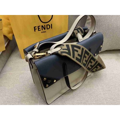 Fendi Large Flip Tote Bag In Beige Calfskin