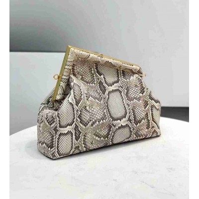 Fendi Medium First Bag In Natural Python Leather