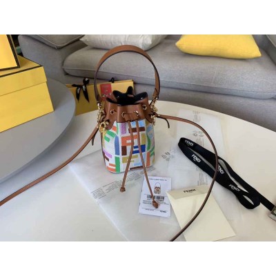 Fendi Mon Tresor Mini Bucket Bag In Multicolour Canvas