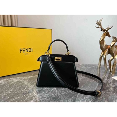 Fendi Peekaboo ISeeU Petite Bag In Black Nappa Leather