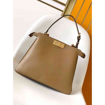 Fendi Peekaboo Soft Medium Bag in Brown Calfskin
