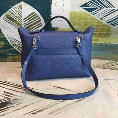 Hermes 24 24 29 Bag In Blue Clemence Calfskin