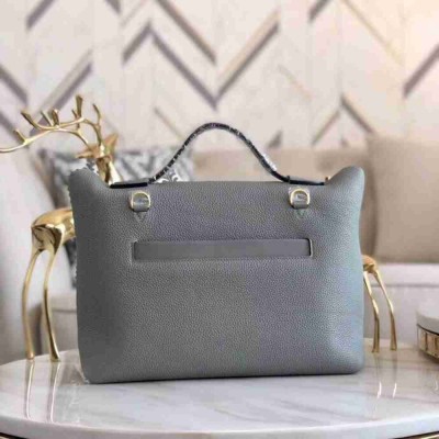 Hermes 24 24 29 Bag In Blue Glacier Clemence Calfskin
