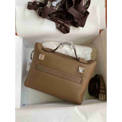 Hermes 24 24 Mini 21 Handmade Bag in Beige Weimar Evercolor Leather