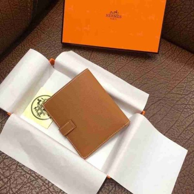 Hermes Bearn Compact Wallet In Gold Epsom Leather