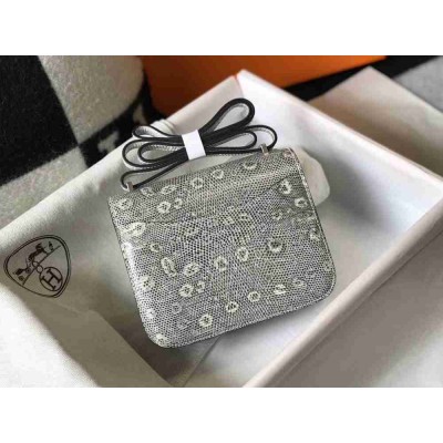Hermes Constance 18cm Bag In Ombre Embossed Natural Lizard
