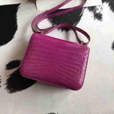 Hermes Constance 24cm Rose Scheherazade Niloticus Crocodile