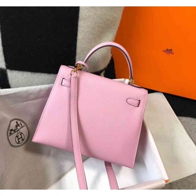 Hermes Mauve Sylvestre Epsom Kelly 25cm Sellier Bag GHW