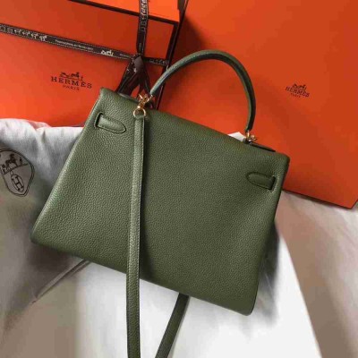 Hermes Canopee Clemence Kelly 32cm Retourne Bag