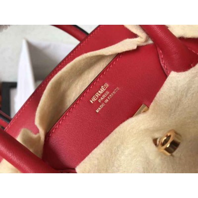 Hermes Red Birkin 30cm Swift Handmade Bag