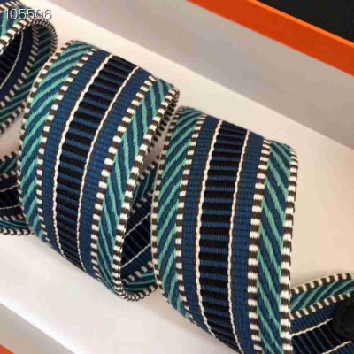 Hermes Sangle Cavale 50 mm Bag Strap Blue Black