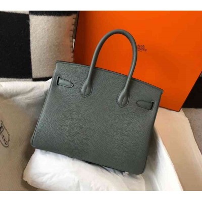 Hermes Vert Amande Clemence Birkin 30cm Bag GHW