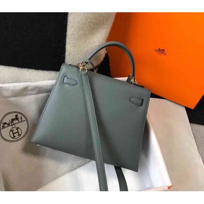 Hermes Vert Amande Epsom Kelly 25cm Sellier Bag GHW