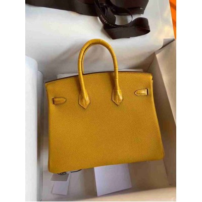 Hermes Yellow Touch Birkin 30cm Bag Shiny Niloticus Crocodile Skin