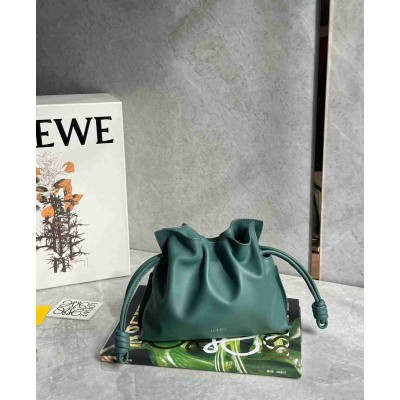 Loewe Mini Flamenco Clutch Bag in Vetiver Nappa Calfskin