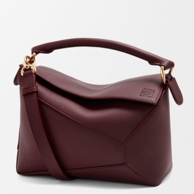Loewe Puzzle Edge Small Bag in Burgundy Classic Calfskin