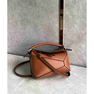 Loewe Puzzle Mini Bag in Brown Classic Calfskin