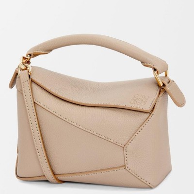 Loewe Puzzle Mini Bag in Sand Soft Grained Calfskin
