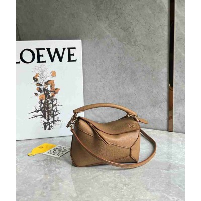 Loewe Puzzle Mini Bag in Toffee Soft Grained Calfskin