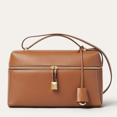 Loro Piana Extra Bag L27 in Brown Smooth Calfskin