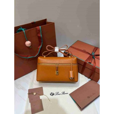 Loro Piana Extra Bag L27 in Tan Calfskin