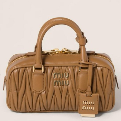 Miu Miu Arcadie Medium Bag in Caramel Matelasse Leather