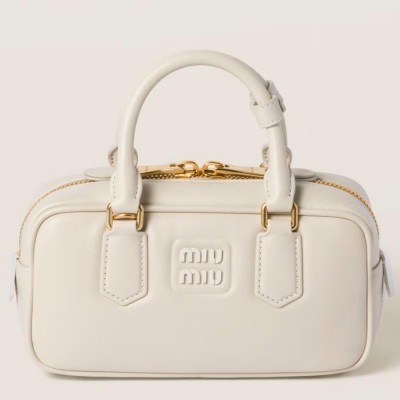 Miu Miu Arcadie Medium Bag in White Leather