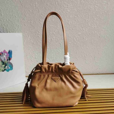 Prada Shoulder Bag in Brown Nappa Leather
